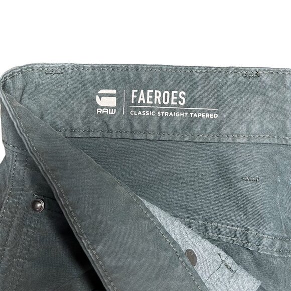 G-Star Raw Men's Straight Tapered Faeros Pants Green/Balsam W33xL32 - Picture 10 of 11